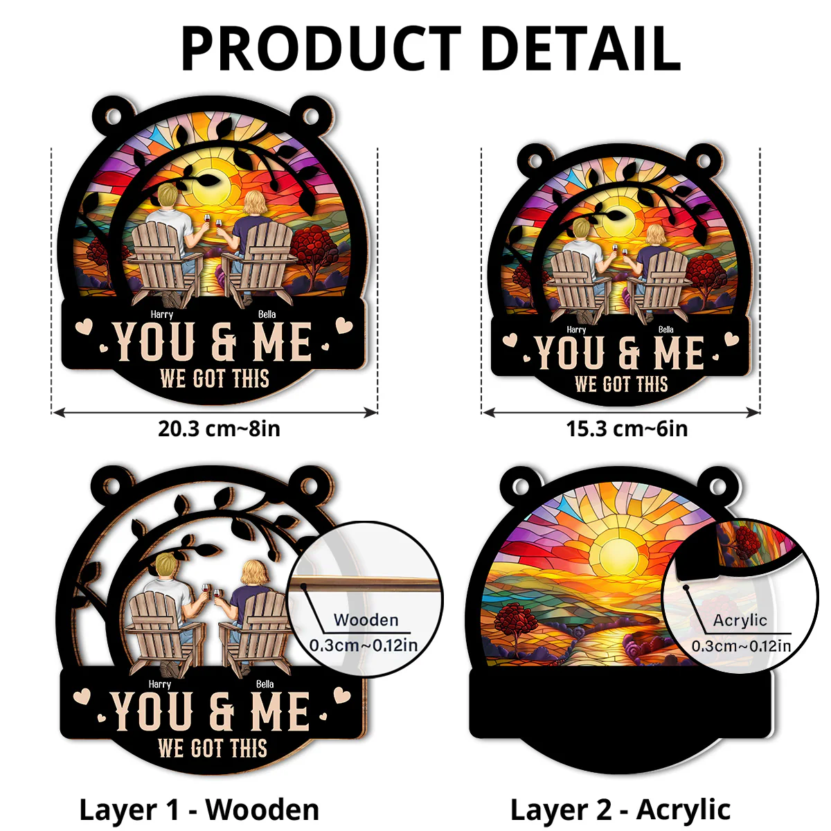 You & Me We Got This - Personalized Custom Suncatcher - Image 4