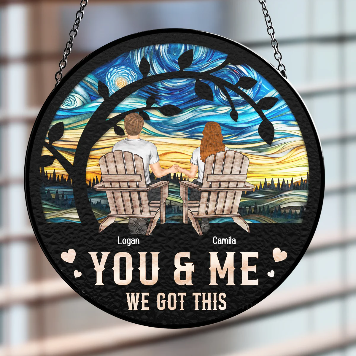 You & Me We Got This - Personalized Custom Window Hanging Suncatcher - Image 2