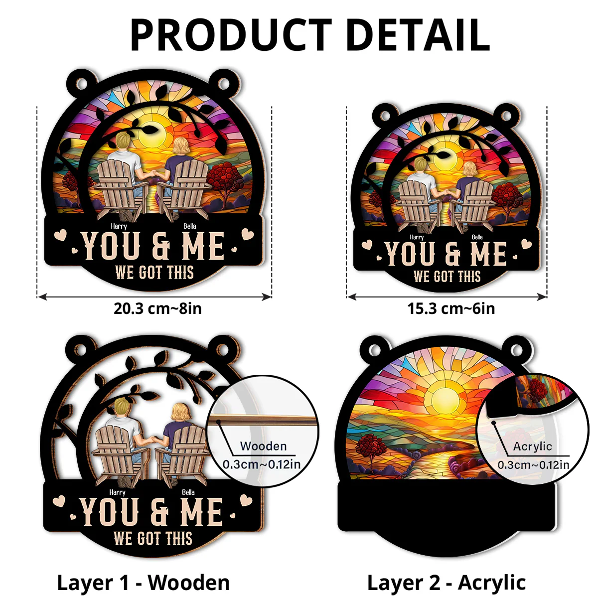 You & Me We Got This Ver 2 - Personalized Custom Suncatcher - Image 4