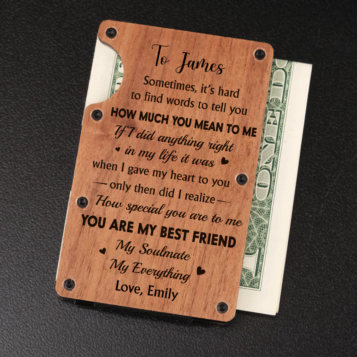 You Mean Everything To Me - Personalized Custom Wooden Card Holder - Image 3