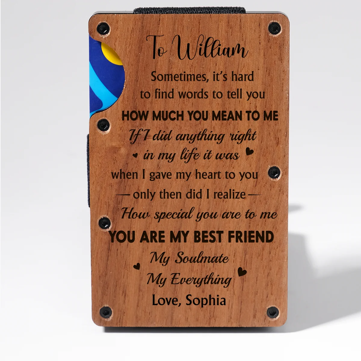 You Mean Everything To Me - Personalized Custom Wooden Card Holder - Image 7