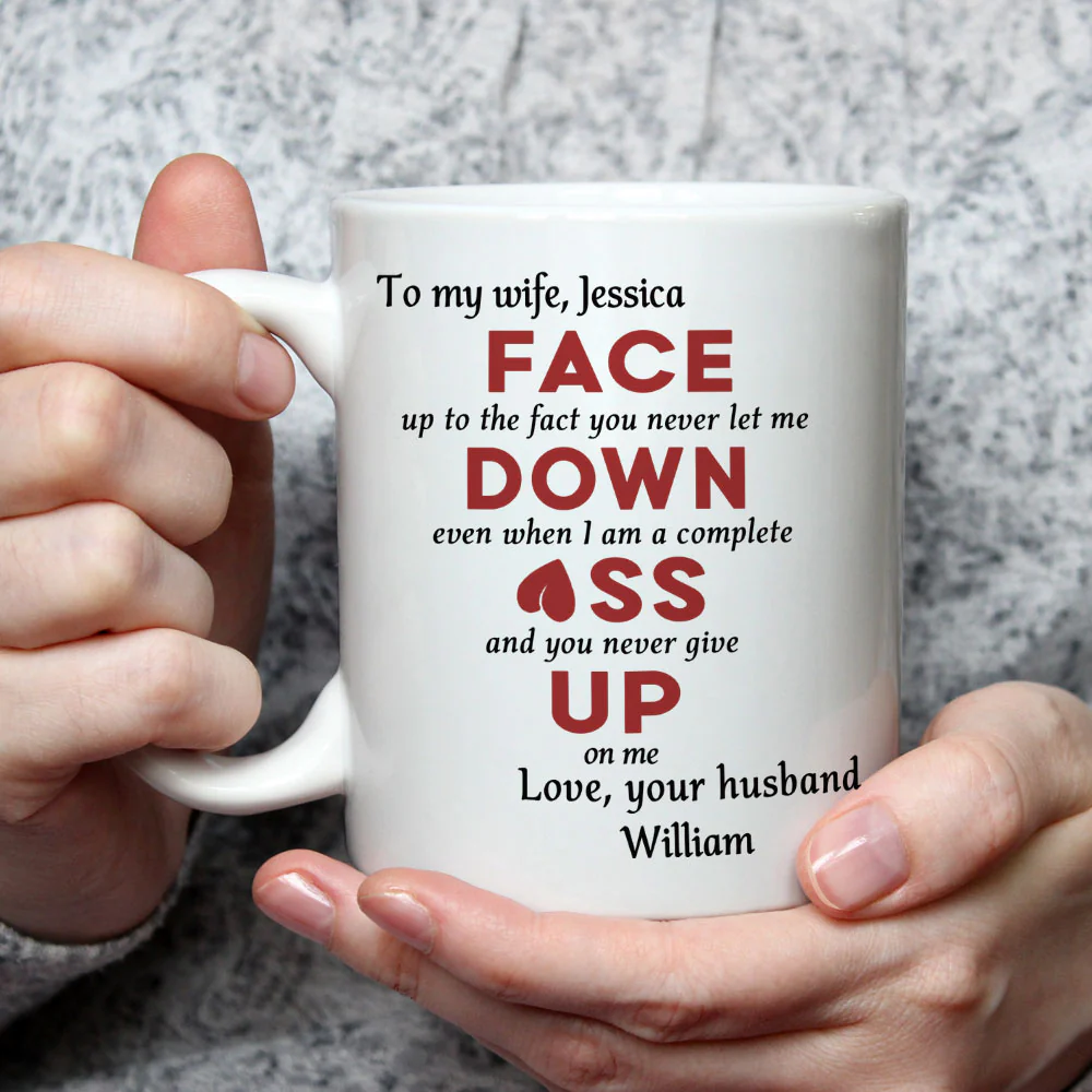 You Never Give Up On Me - Personalized Custom Coffee Mug - Image 4