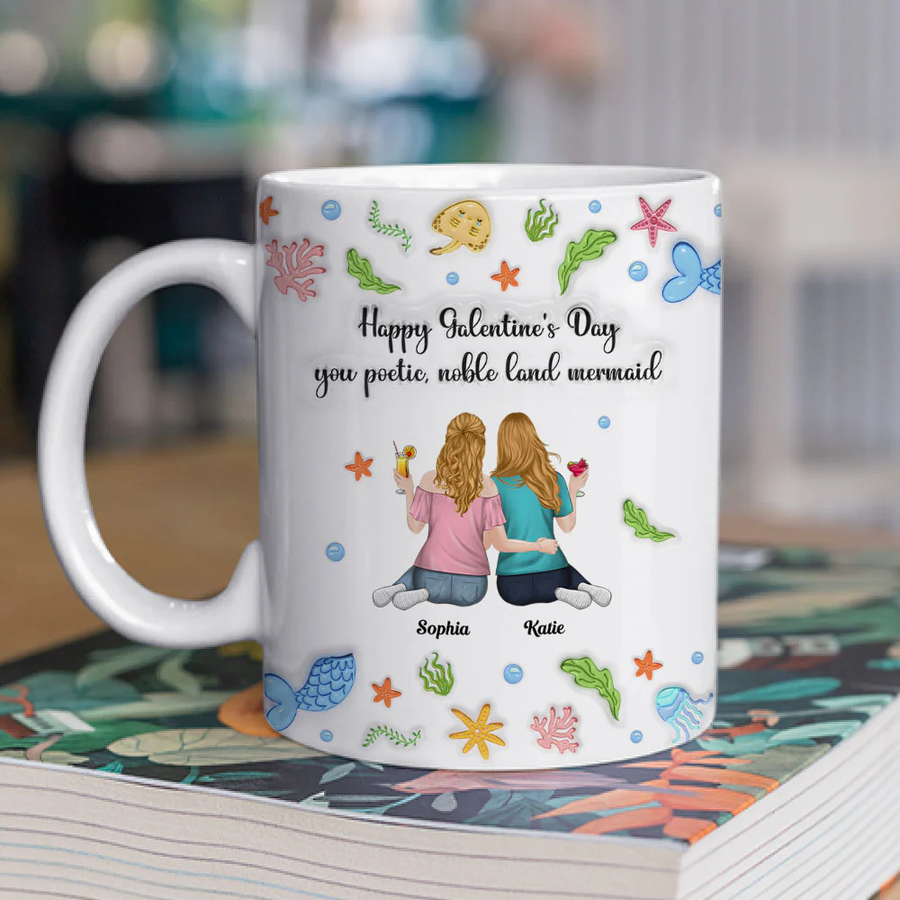 You Poetic Noble Land Mermaid - Personalized Custom 3D Inflated Effect Coffee Mug - Image 2