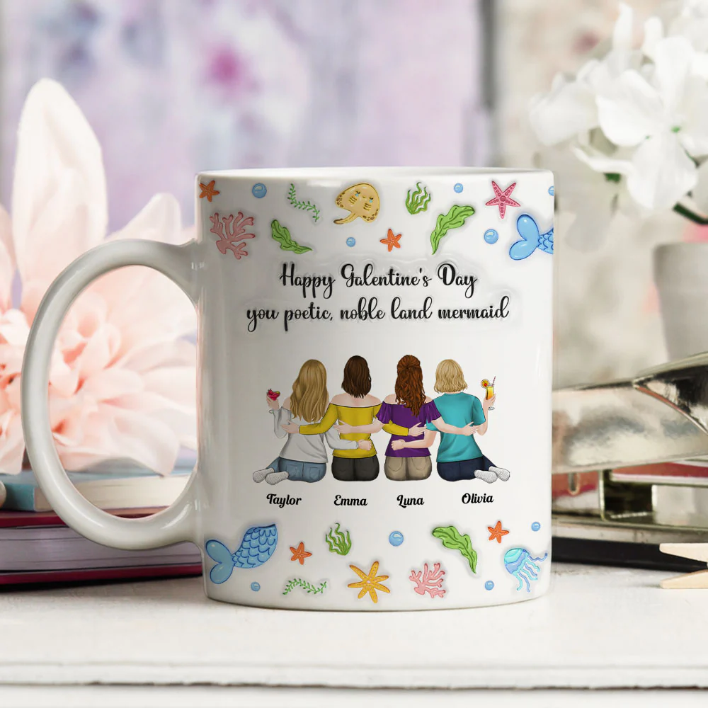 You Poetic Noble Land Mermaid - Personalized Custom 3D Inflated Effect Coffee Mug - Image 5