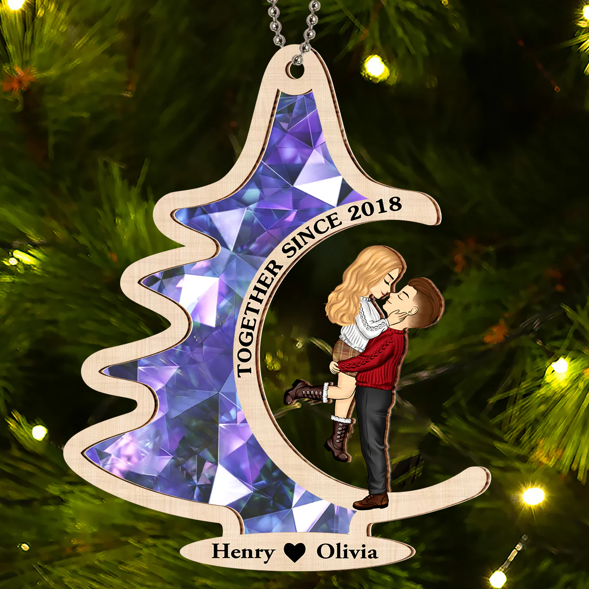 You Put The Merry In My Christmas - Personalized Custom Suncatcher Ornament - Image 4