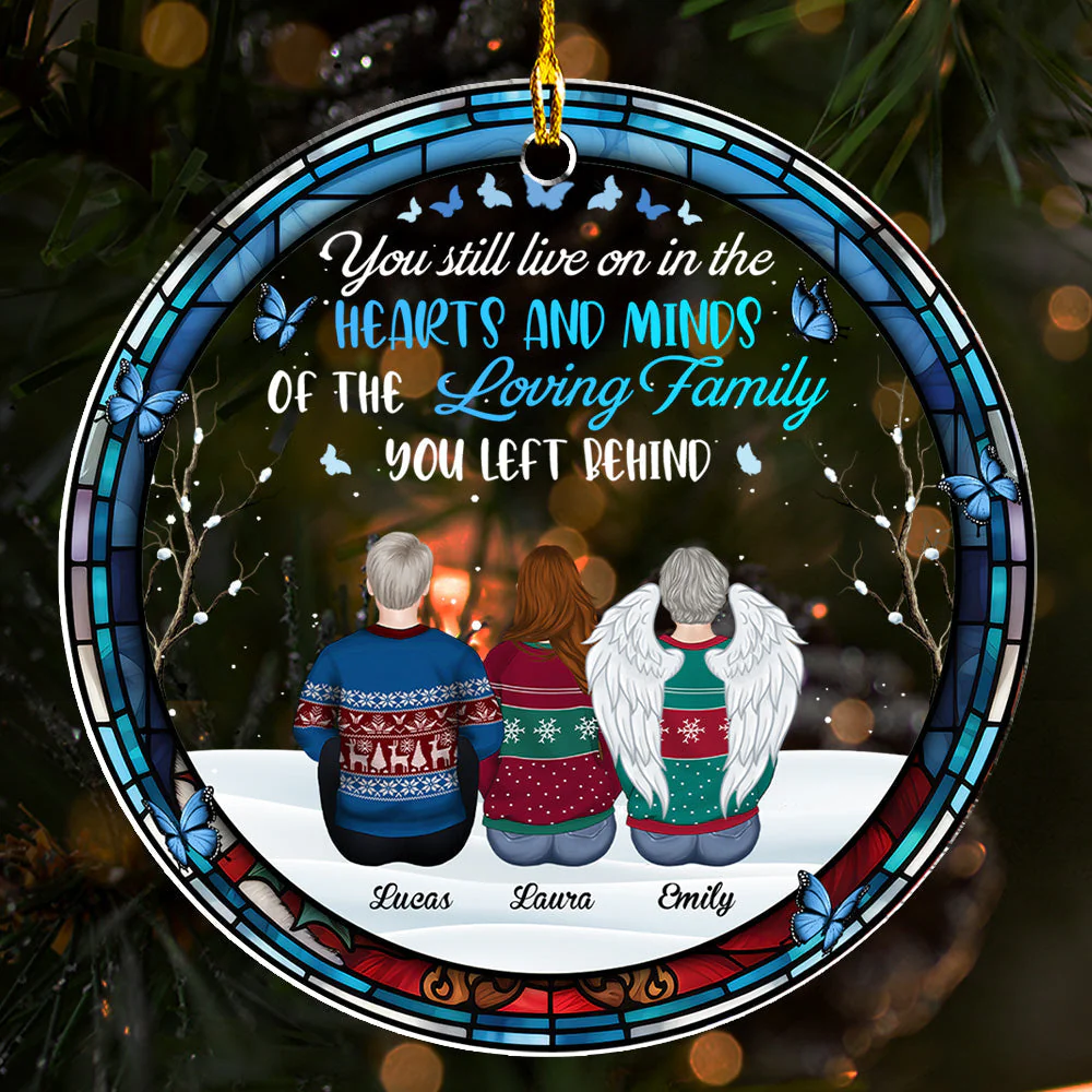 You Still Live In My Hearts - Personalized Custom Acrylic Ornament - Image 3