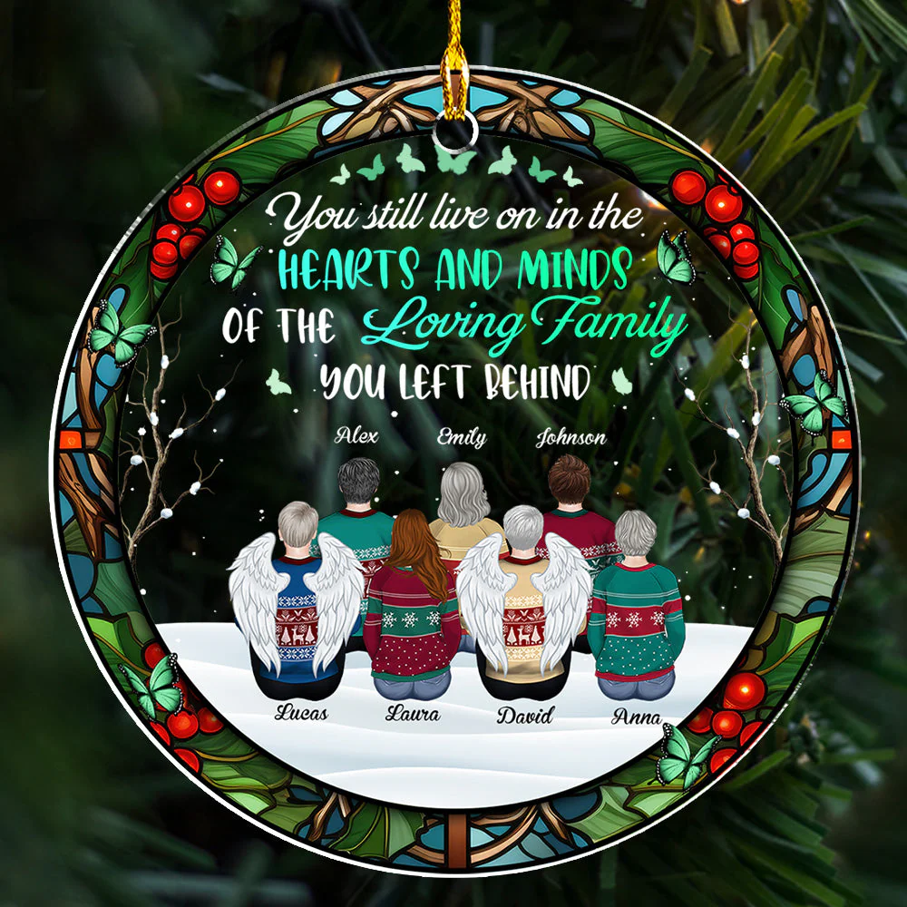 You Still Live In My Hearts - Personalized Custom Acrylic Ornament - Image 5