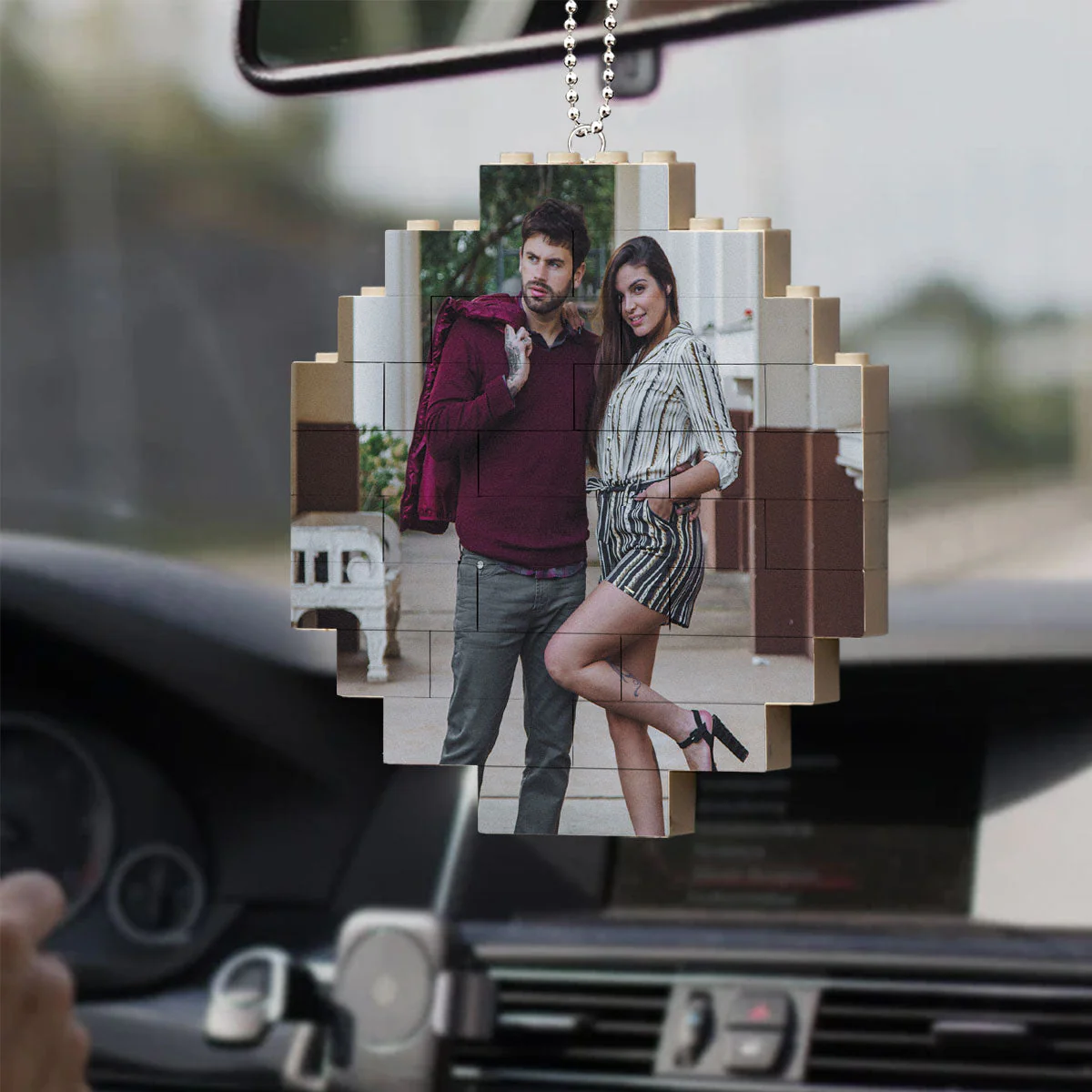You Stole My Heart But I Will Let You Keep It - Personalized Custom Puzzle Car Ornament - Image 4