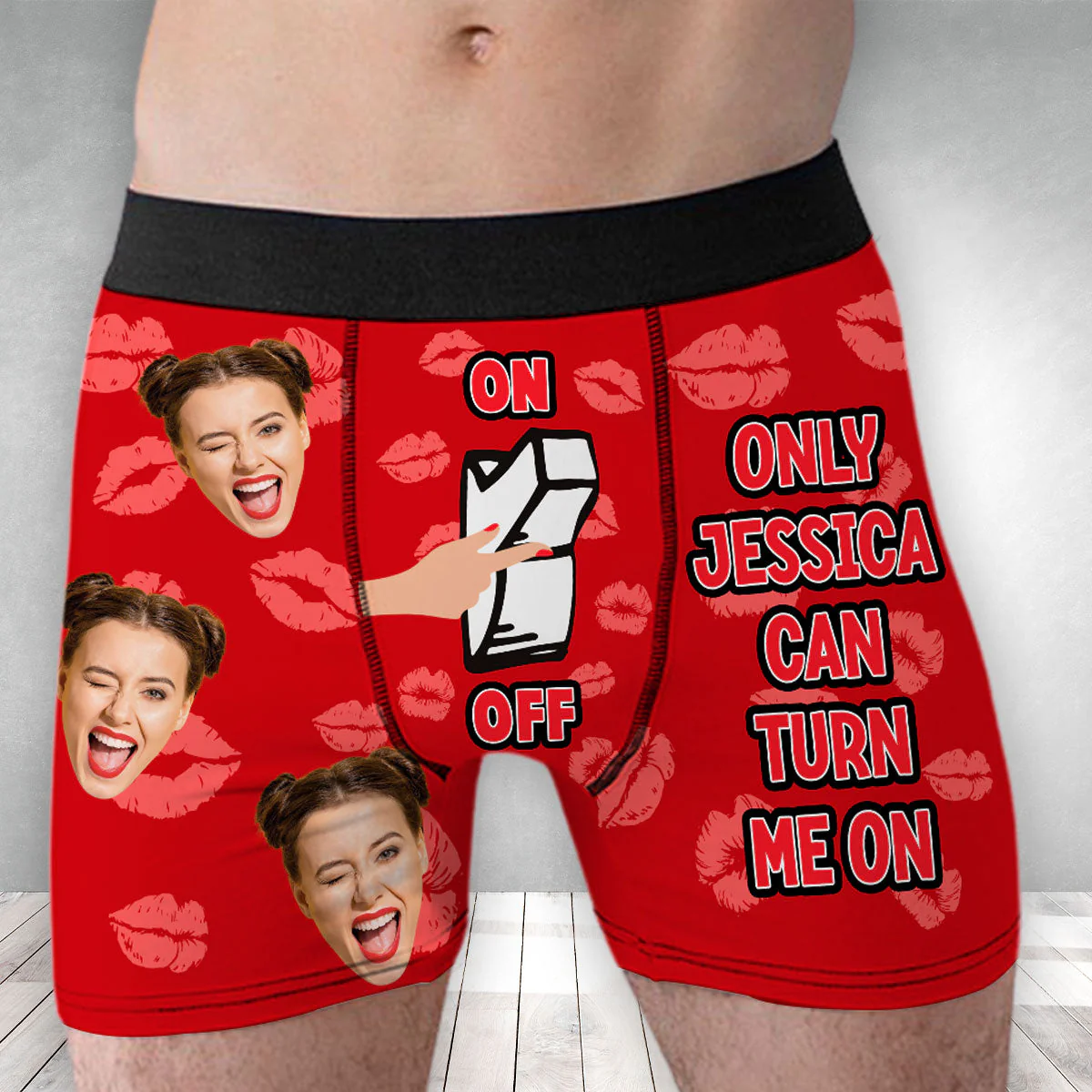 You Turn Me On - Personalized Photo Men's Boxer Briefs - Image 2