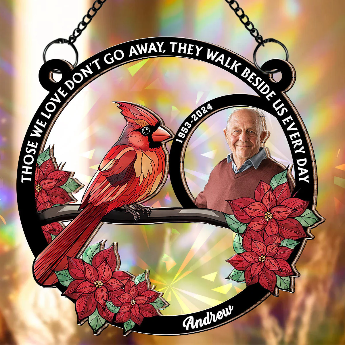 You Walk Beside Us Every Day - Personalized Custom Rainbow Suncatcher - Image 2