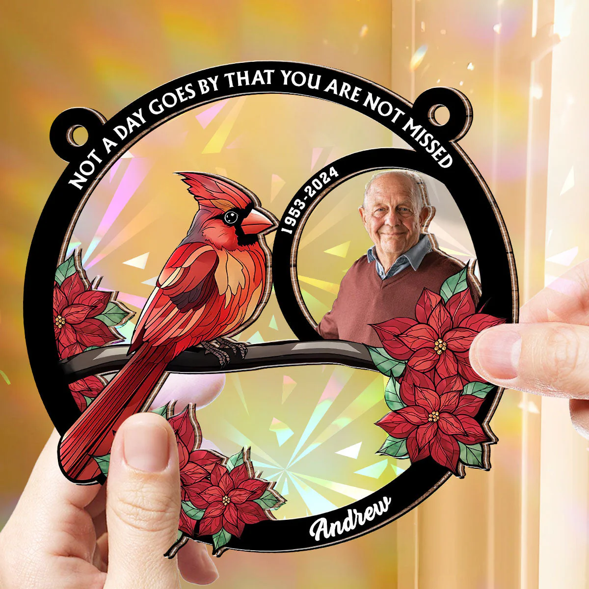 You Walk Beside Us Every Day - Personalized Custom Rainbow Suncatcher - Image 3