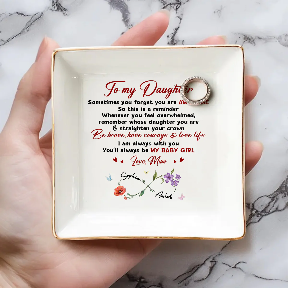 You Will Always Be My Baby Girl - Personalized Custom Jewelry Dish - Image 2