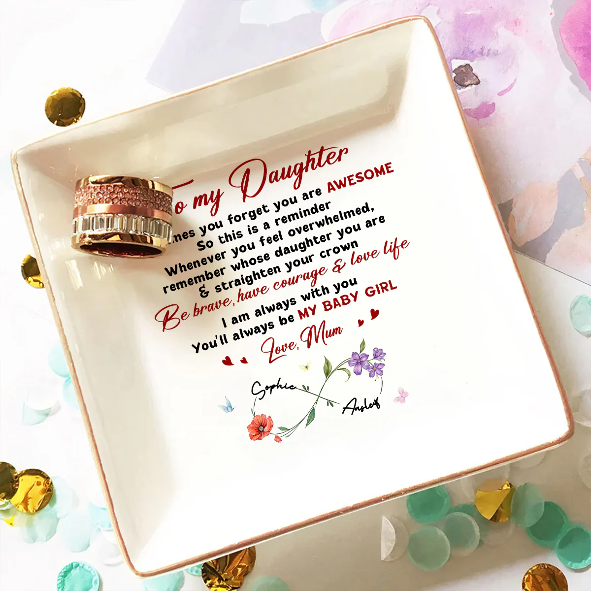 You Will Always Be My Baby Girl - Personalized Custom Jewelry Dish - Image 4