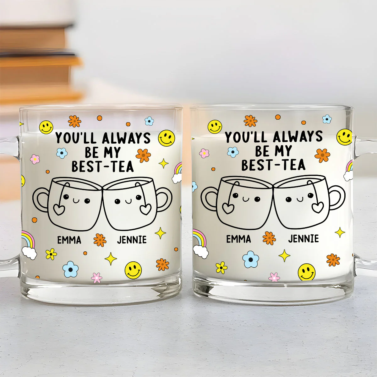 You Will Always Be My Best-Tea - Personalized Custom Glass Mug - Image 3