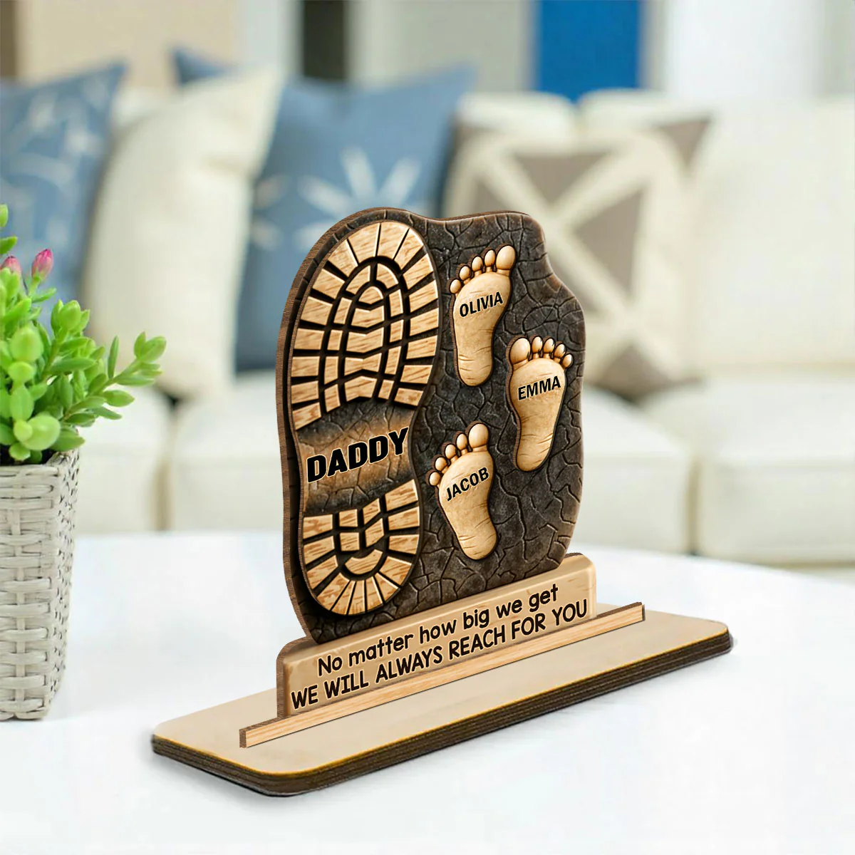 Your Footsteps Led Our Way - Personalized Custom 2-Layer Wood Plaque With Flat Base - Image 3