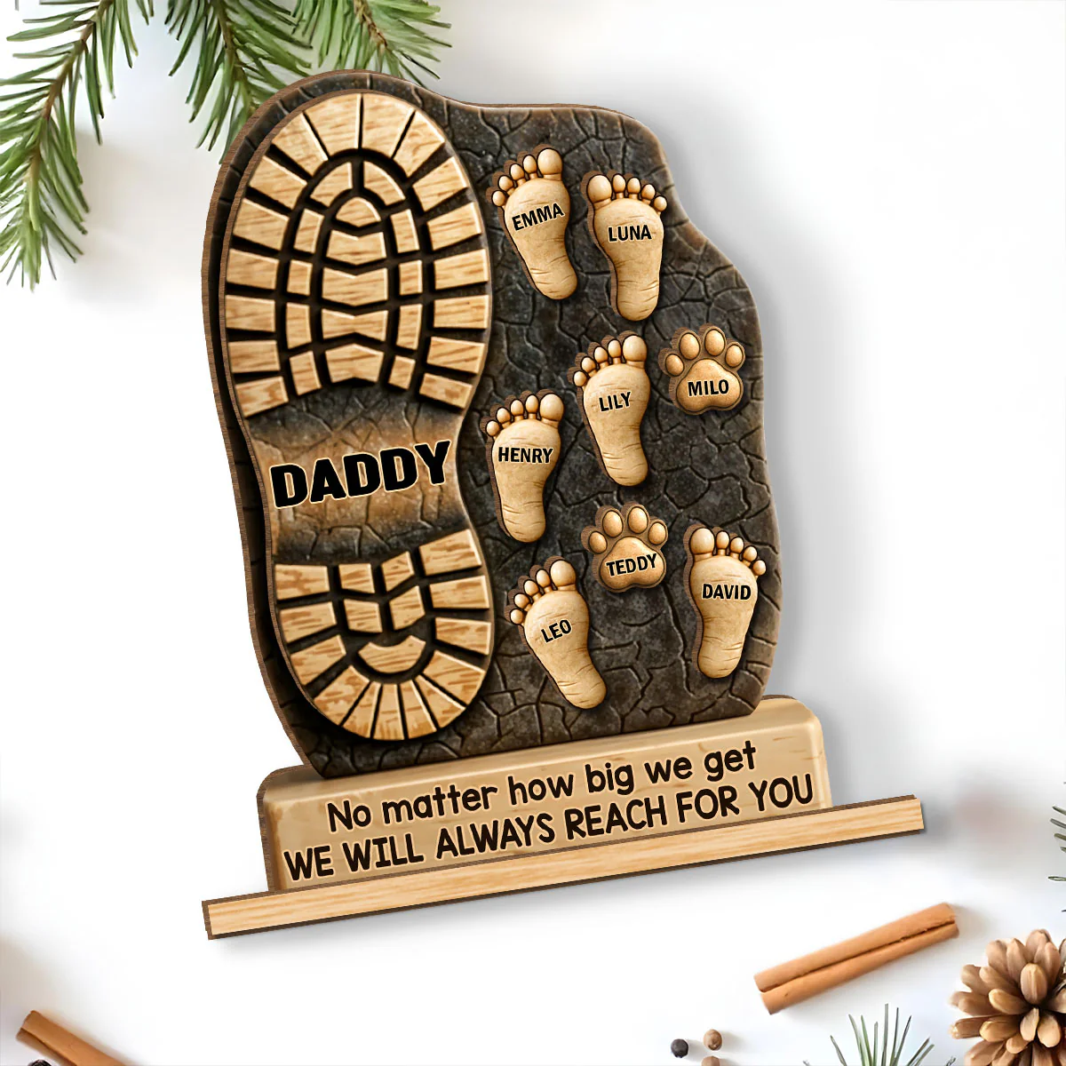 Your Footsteps Led Our Way - Personalized Custom 2-Layer Wood Plaque With Flat Base - Image 5
