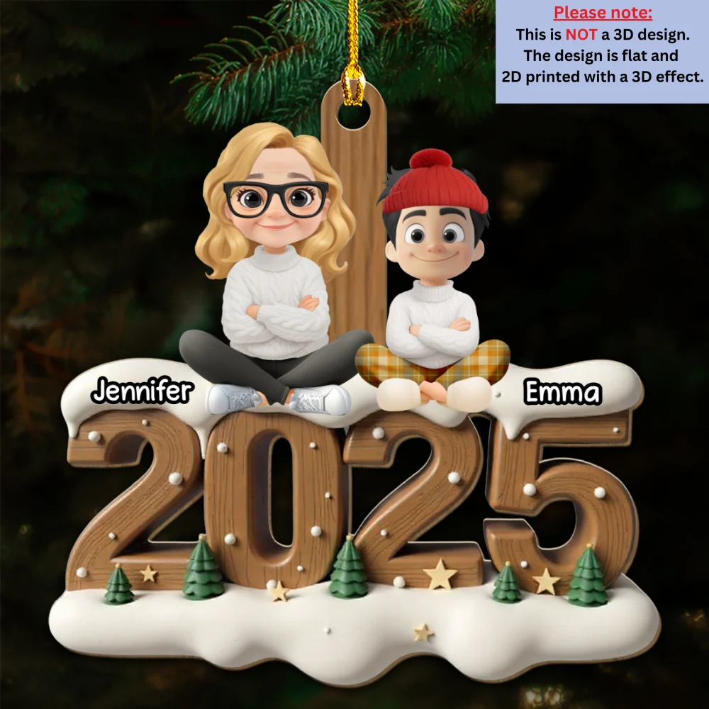 Your Grandma This Year Onwards - Personalized Custom 3D Effect Wood Ornament - Image 5