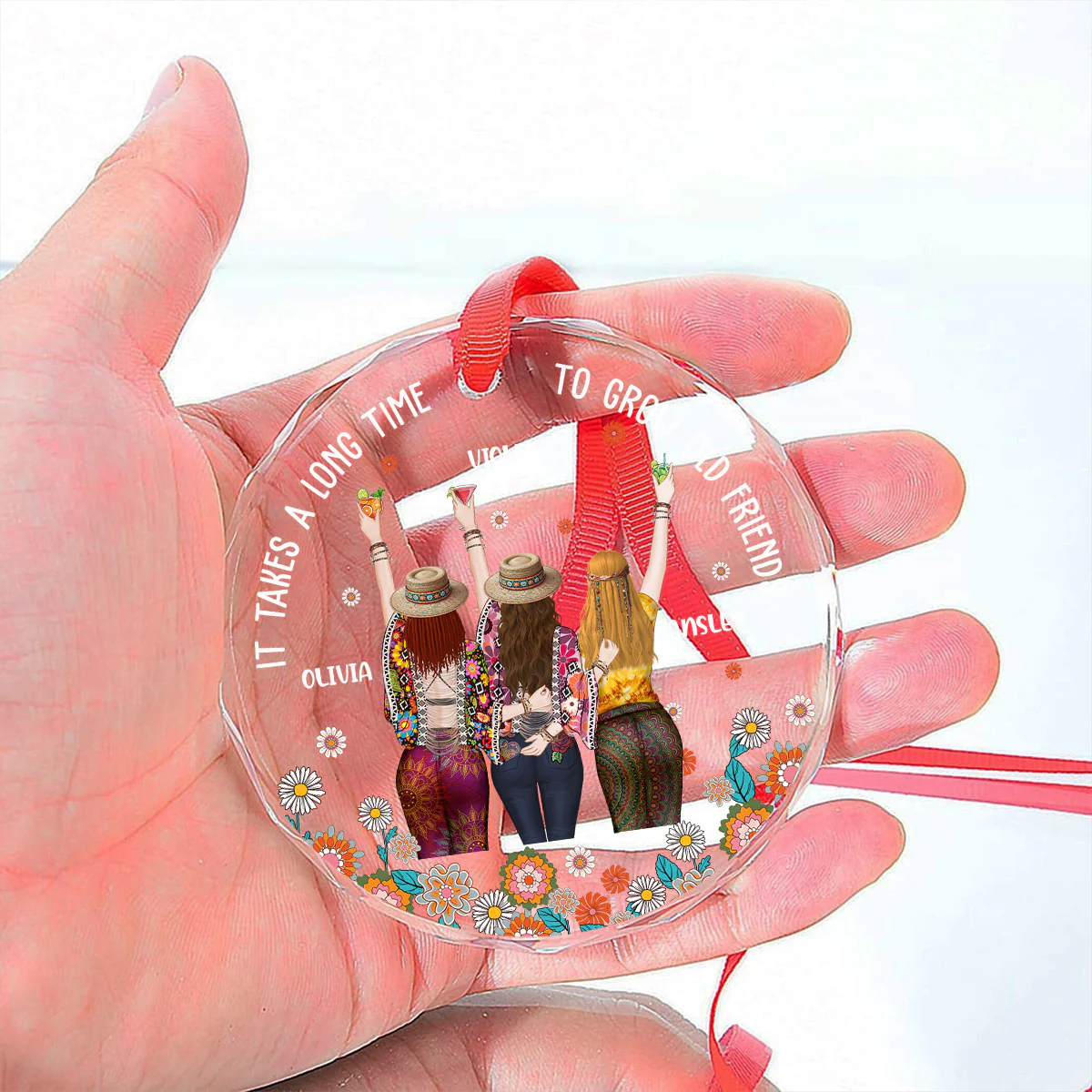 Your Heart And My Heart Are Very Old Friends - Personalized Custom Glass Ornament - Image 5