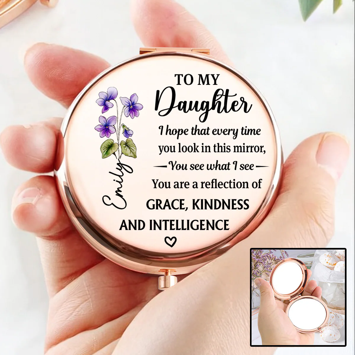 Your Heart Makes You Beautiful - Personalized Custom Compact Mirror