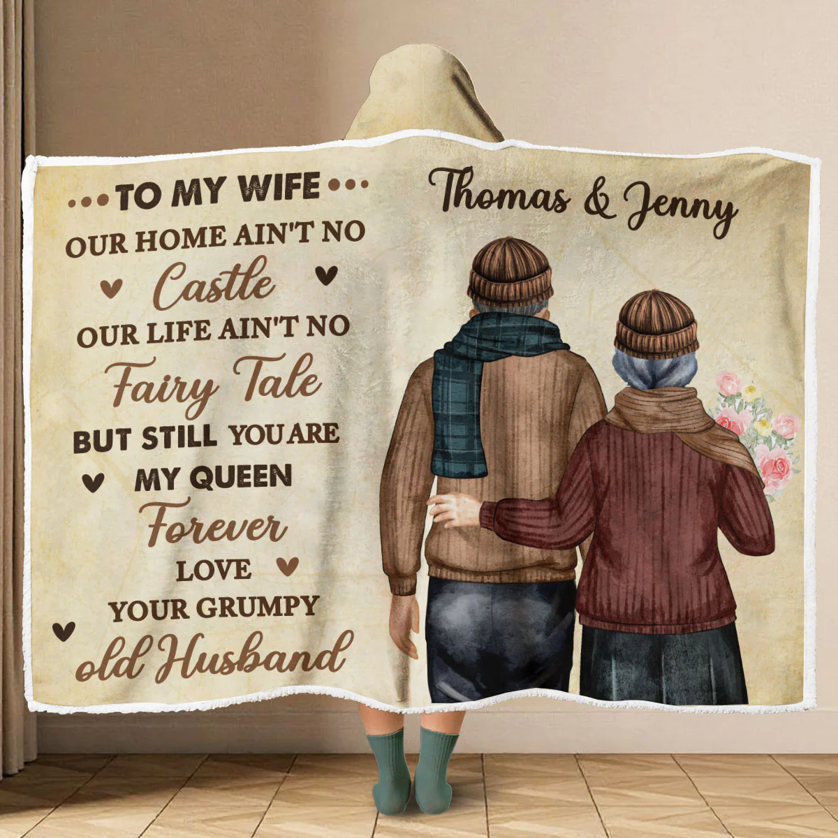 Your Husband - Personalized Custom Hooded Blanket