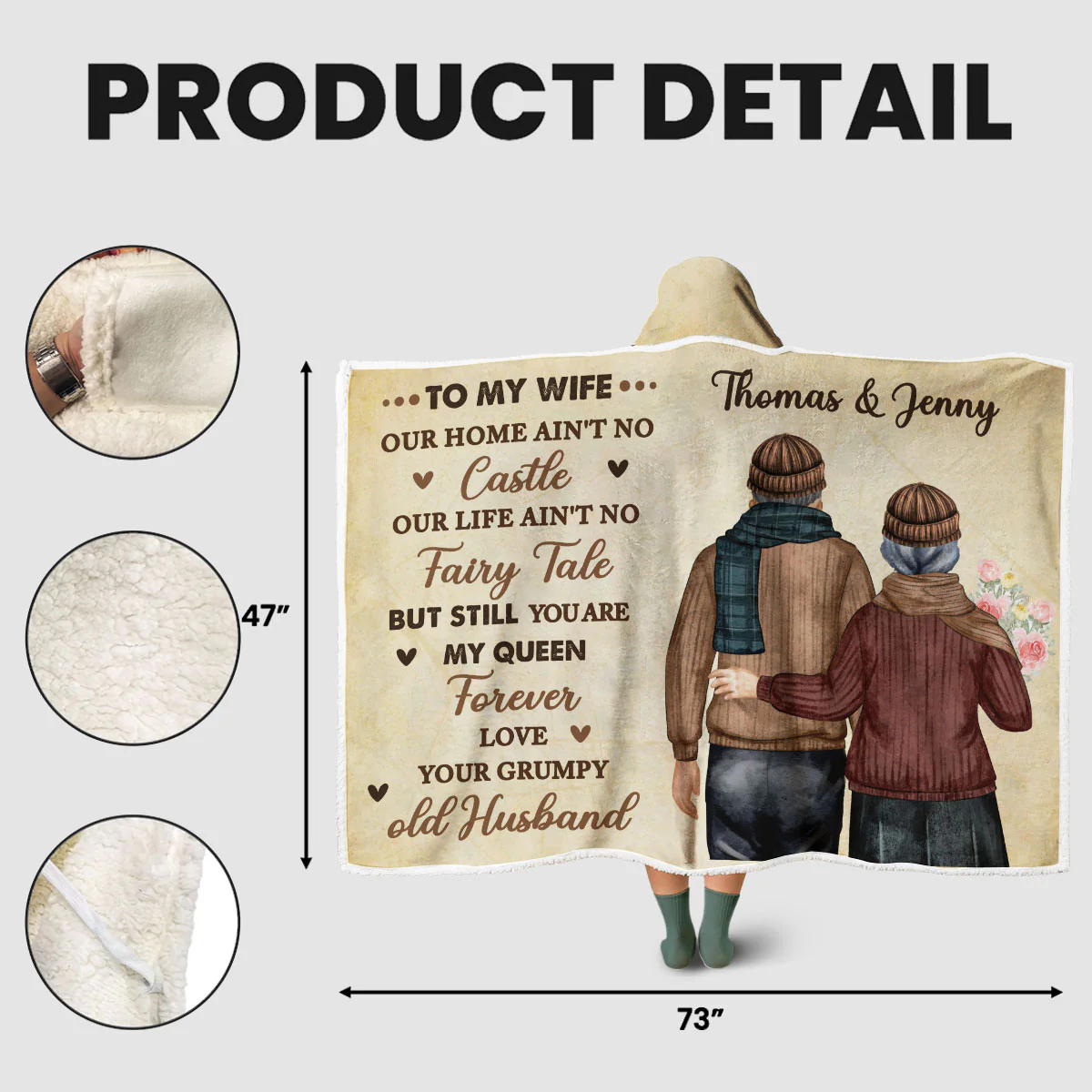 Your Husband - Personalized Custom Hooded Blanket - Image 5