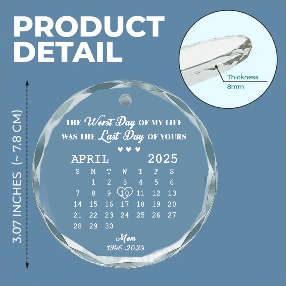 Your Last Day - Personalized Custom Glass Ornament - Image 5