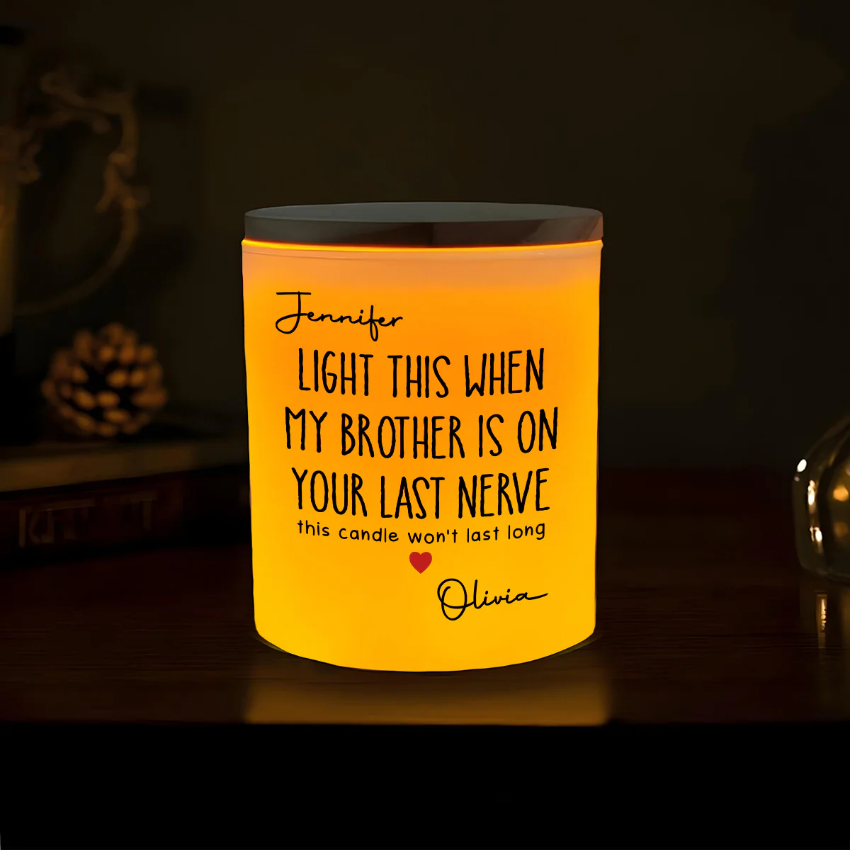 Your Last Nerve - Personalized Custom Glass Jar With LED Candle - Image 4