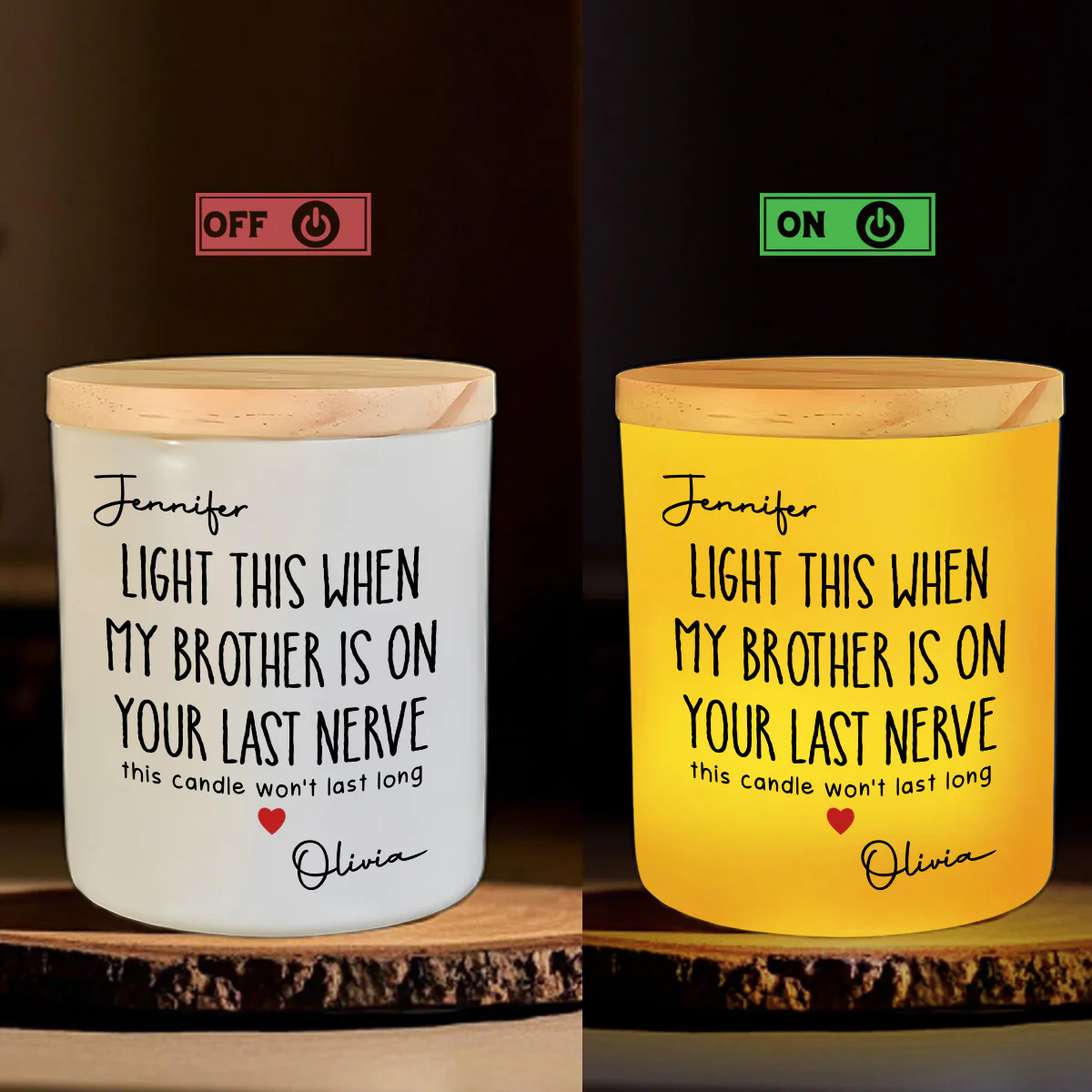Your Last Nerve - Personalized Custom Glass Jar With LED Candle - Image 5