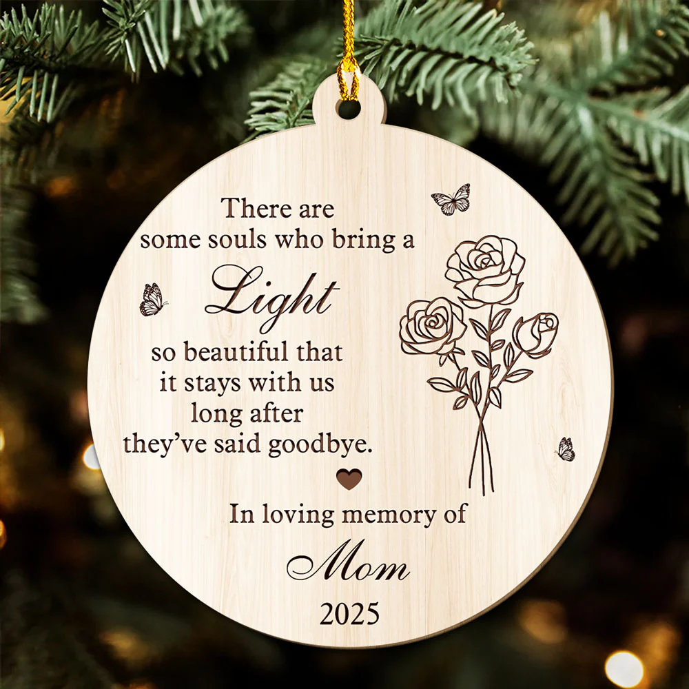 Your Light Stays Even After Goodbye - Personalized Custom Wood Ornament - Image 3
