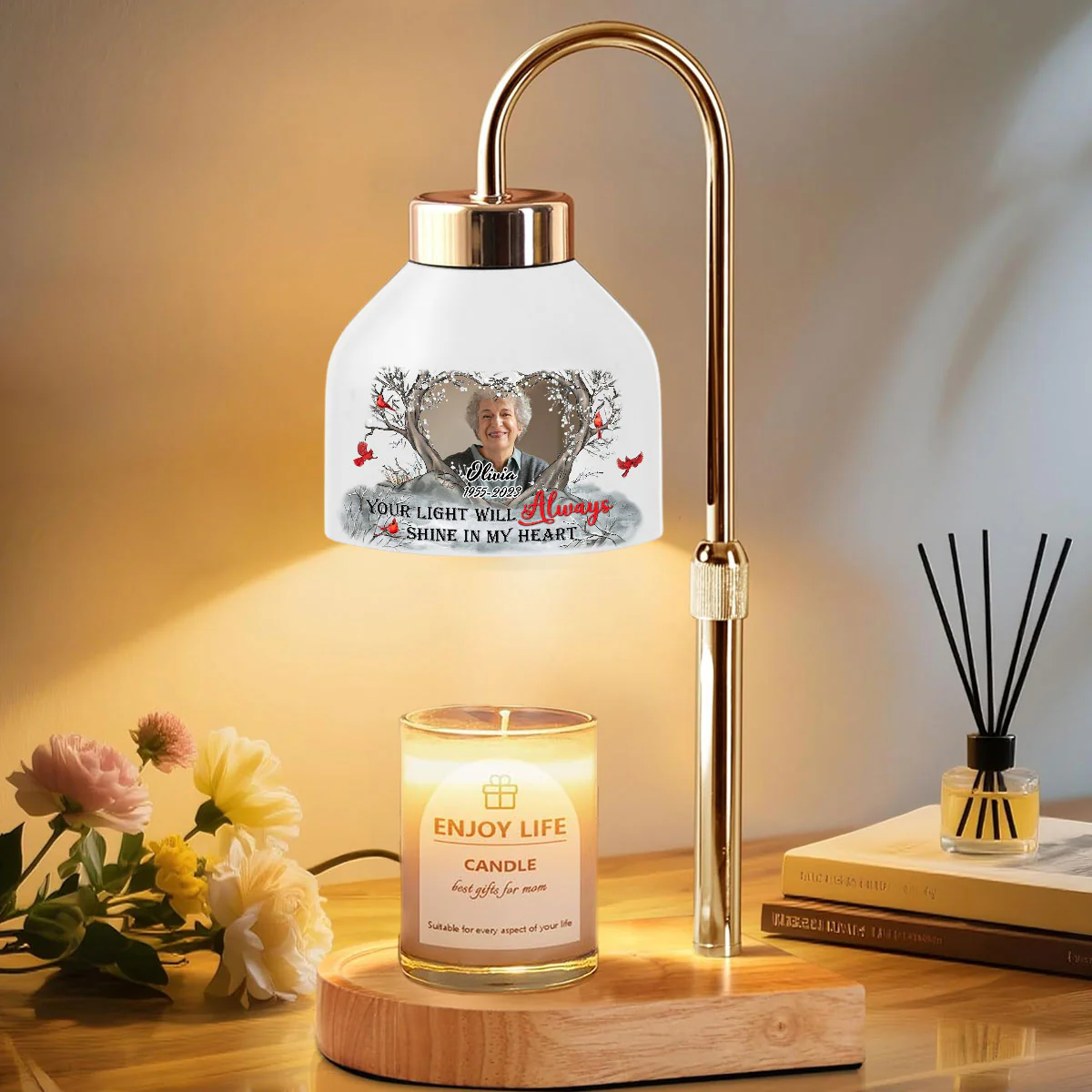 Your Light Will Always Shine In My Heart - Personalized Custom Candle Warmer Lamp - Image 2