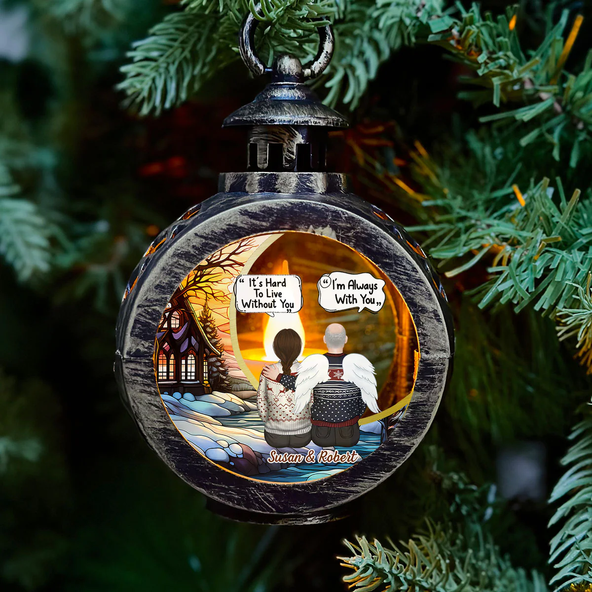 Your Light Will Always Shine In My Heart - Personalized Custom Christmas Lantern - Image 2