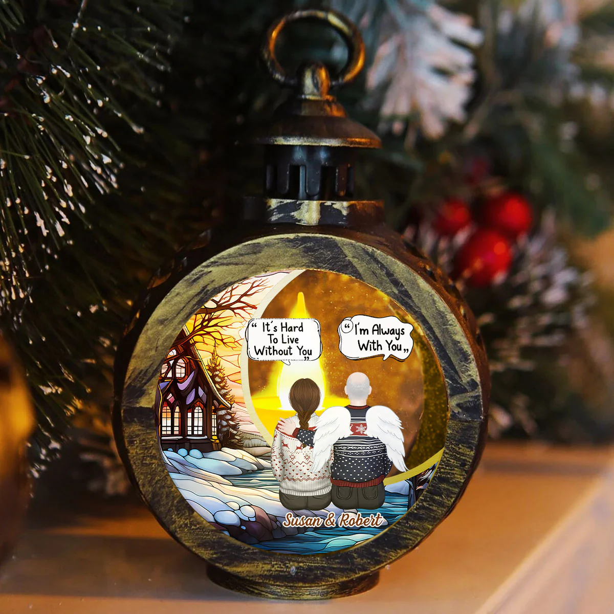 Your Light Will Always Shine In My Heart - Personalized Custom Christmas Lantern - Image 5
