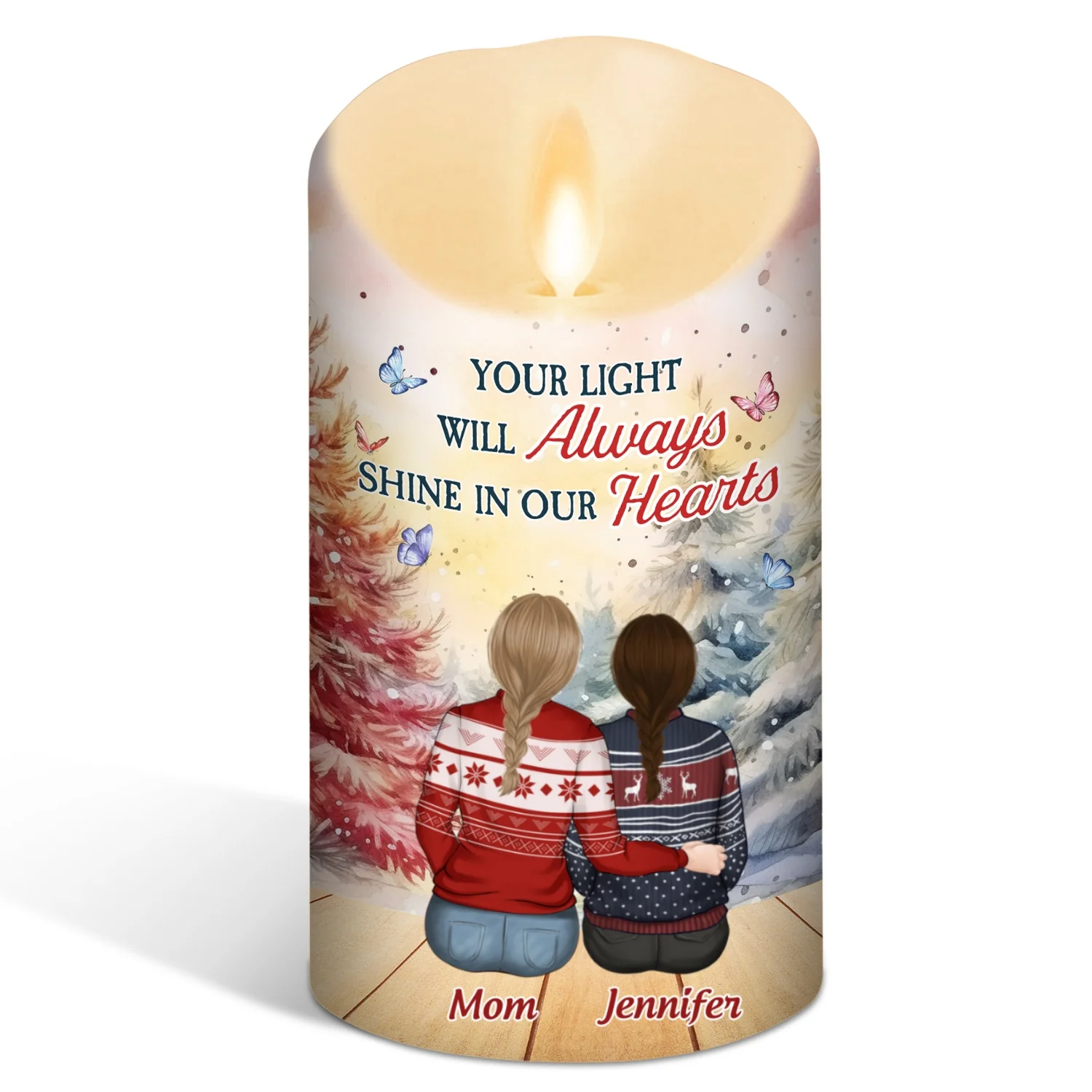 Your Light Will Always Shine In Our Hearts - Personalized Custom LED Candle - Image 5