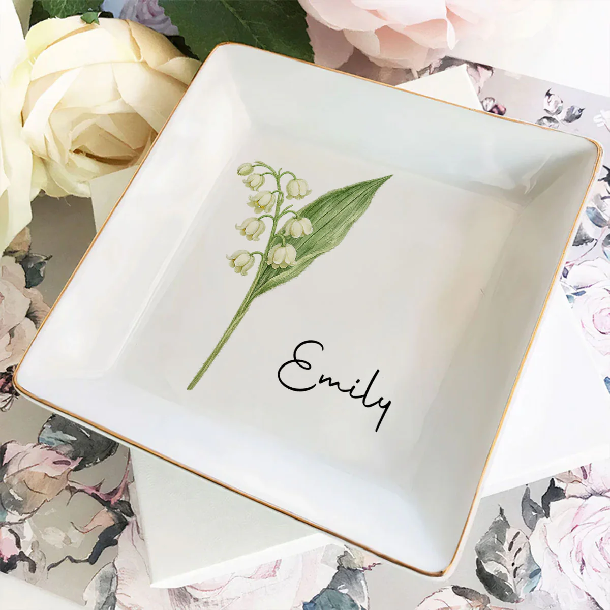 Your Own Flower - Personalized Custom Jewelry Dish - Image 3