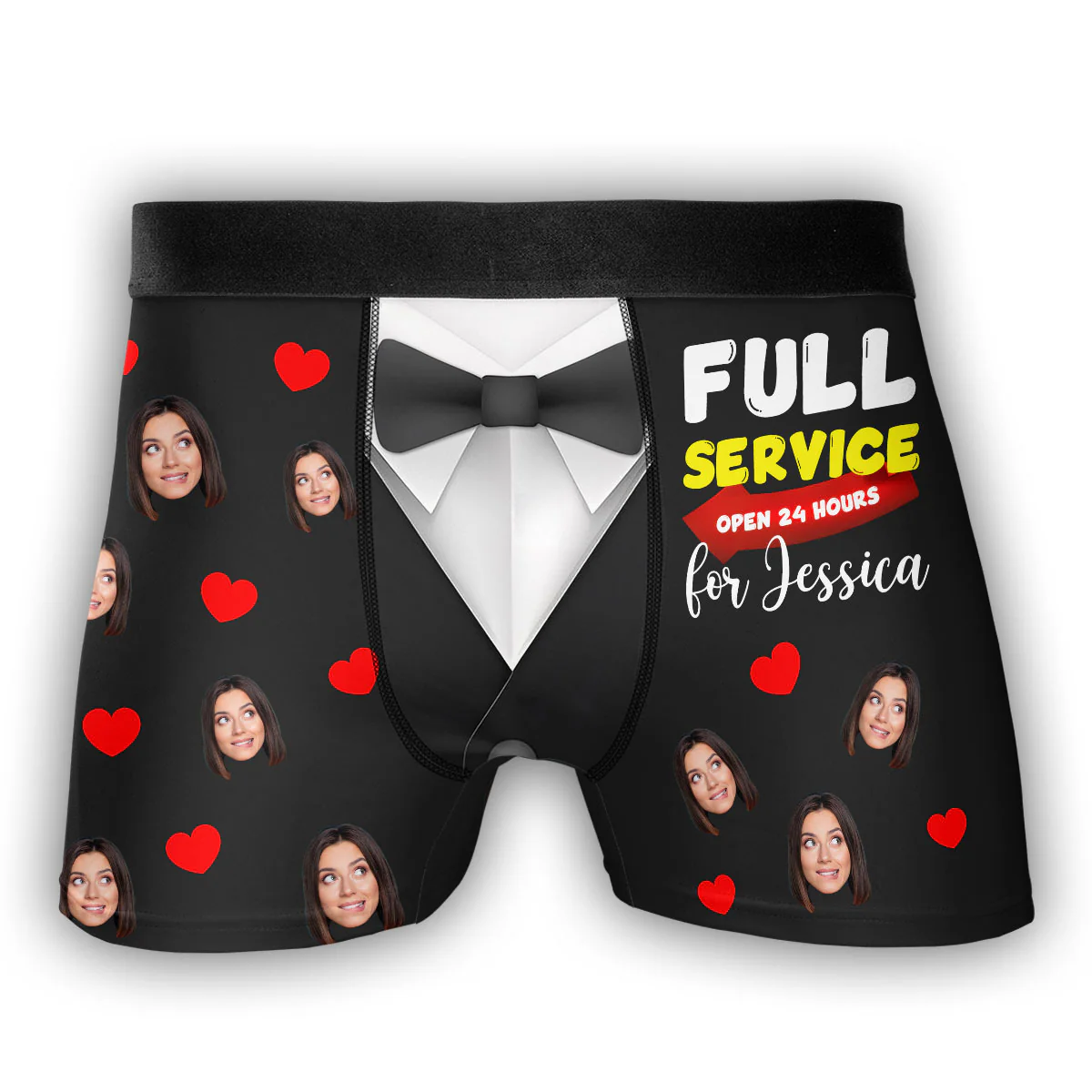 Your Pleasure My Priority Always - Personalized Photo Men's Boxer Briefs - Image 5