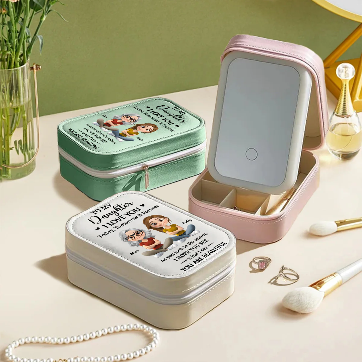 Your Reflection Is Pure Love  - Personalized Custom Jewelry Box With LED Mirror - Image 2