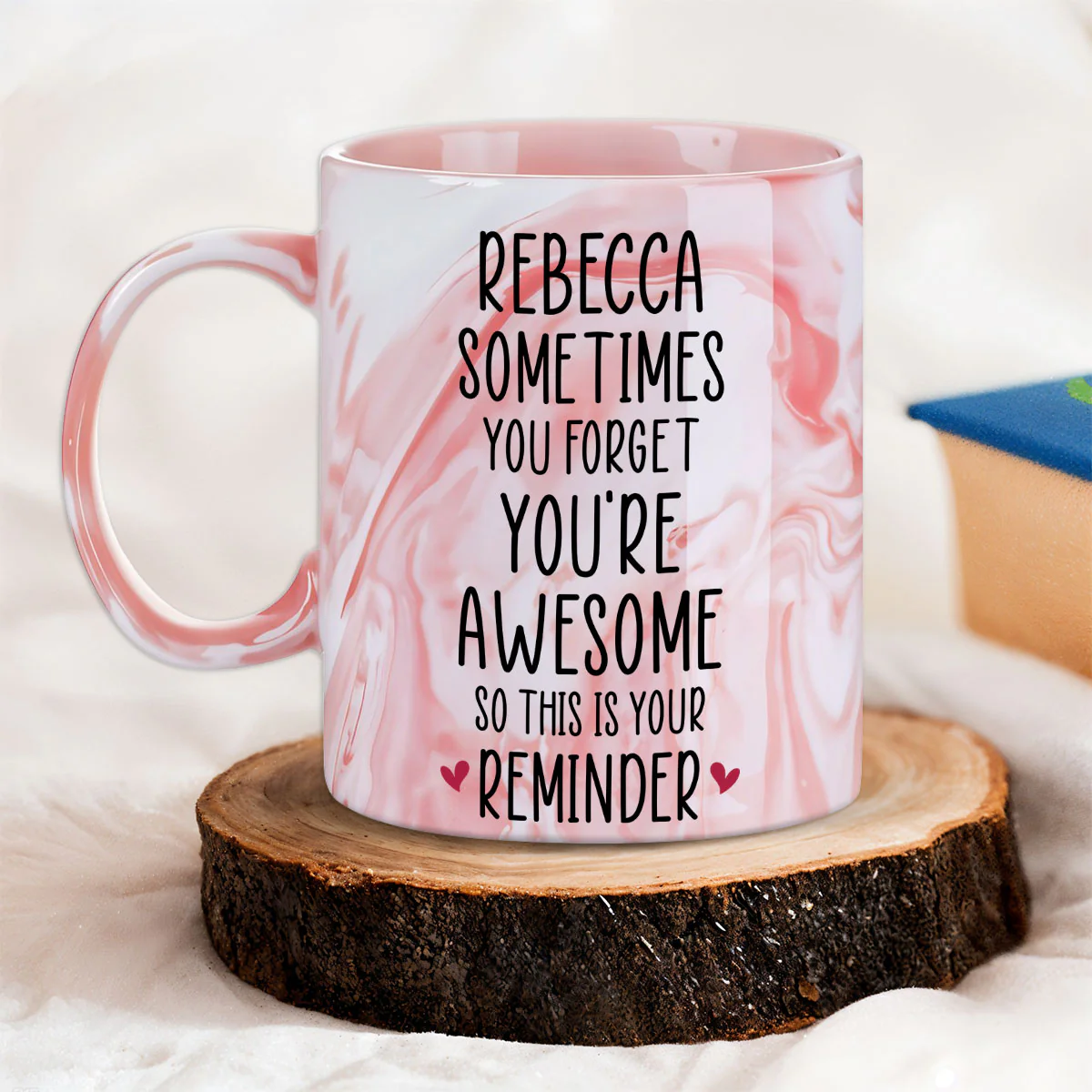 Your Reminder - Personalized Custom Pink Marble Mug - Image 4