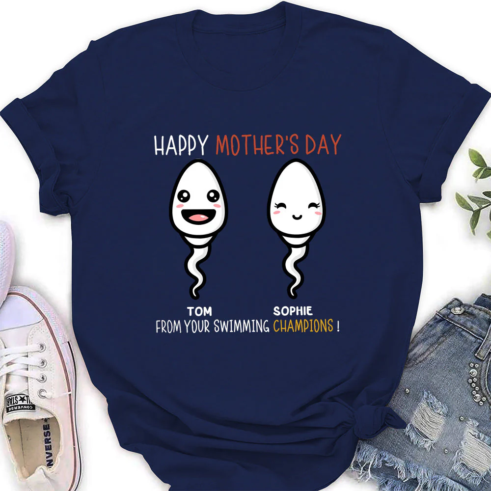 Your Swimming Champions - Personalized Custom Women's T-shirt - Image 2