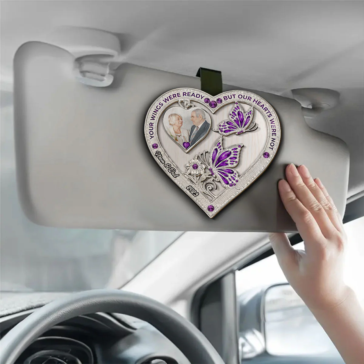 Your Wings Custom Photo - Personalized Custom Car Visor Clip - Image 2