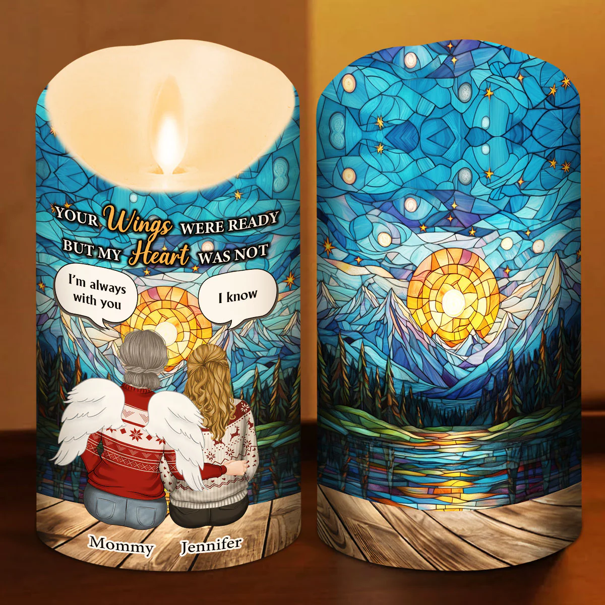 Your Wings Were Ready But My Heart Was Not - Personalized Custom LED Candle - Image 2