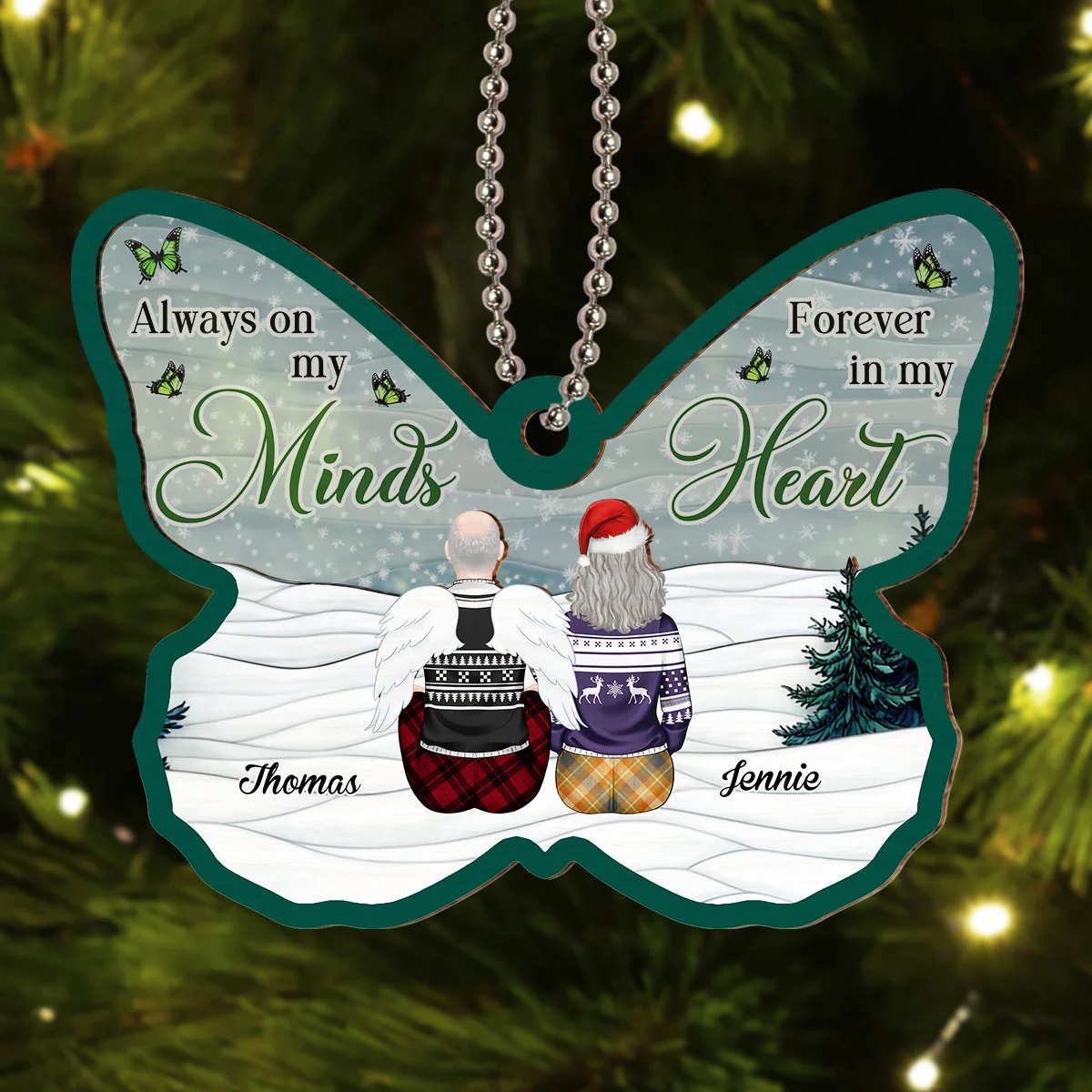 Your Wings Were Ready But Our Hearts Were Not - Personalized Custom Suncatcher Ornament - Image 2