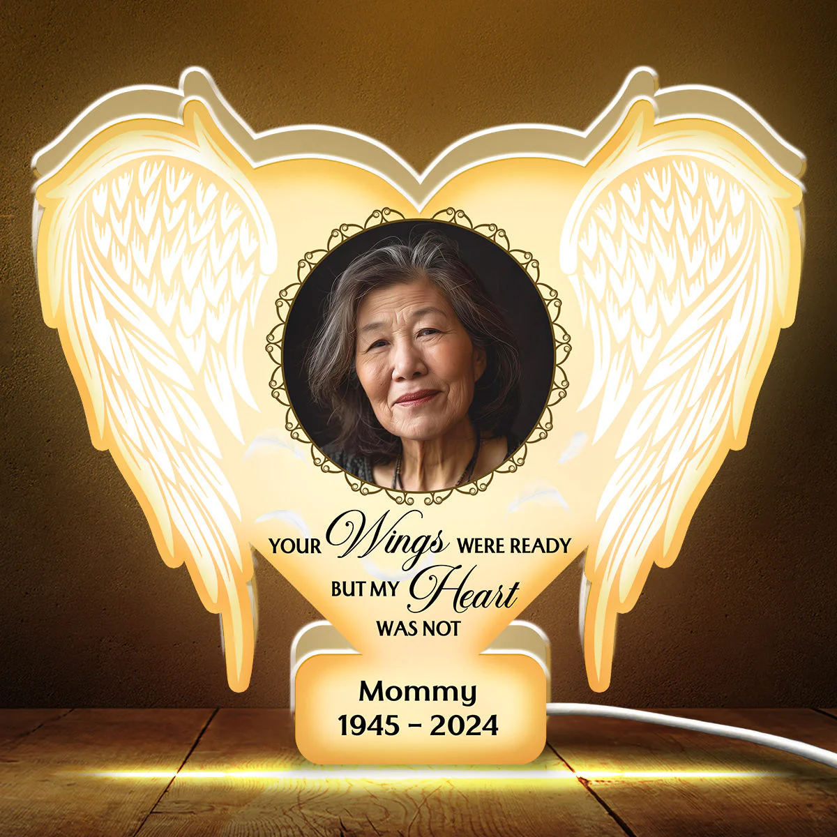 Your Wings Were Ready But Our Hearts Were Not - Personalized Light Box - Image 2