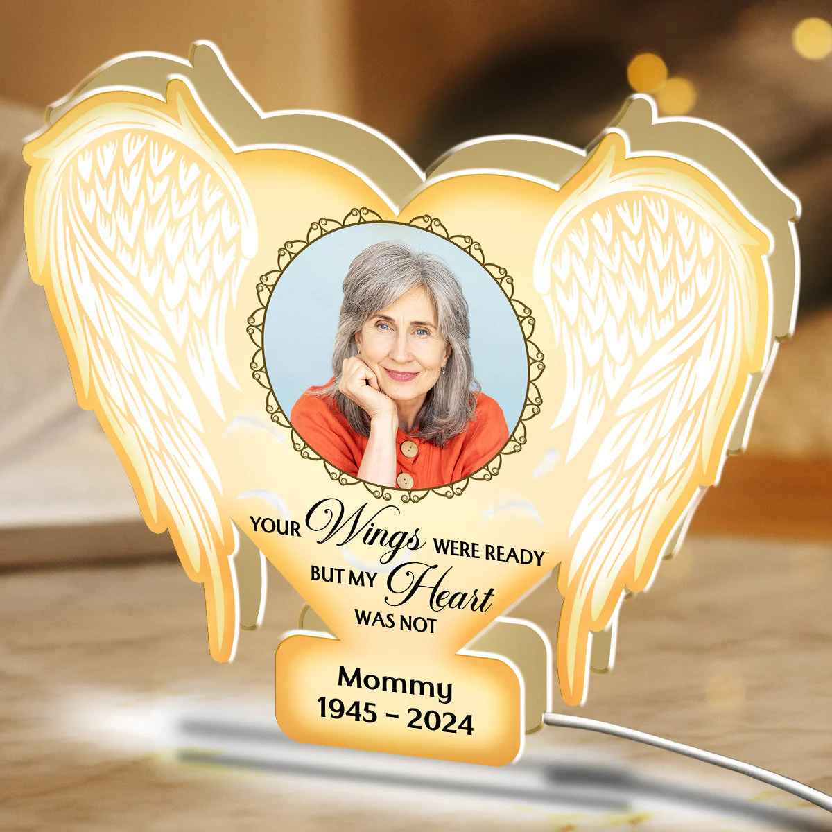 Your Wings Were Ready But Our Hearts Were Not - Personalized Light Box - Image 3
