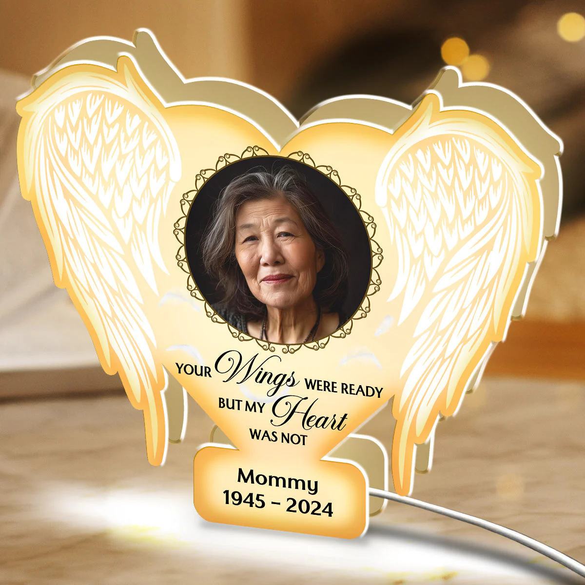 Your Wings Were Ready But Our Hearts Were Not - Personalized Light Box - Image 4