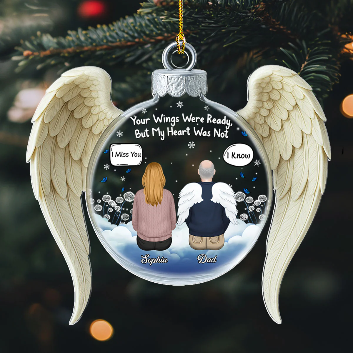 Your Wings Were Ready - Personalized Custom Acrylic Ornament - Image 2