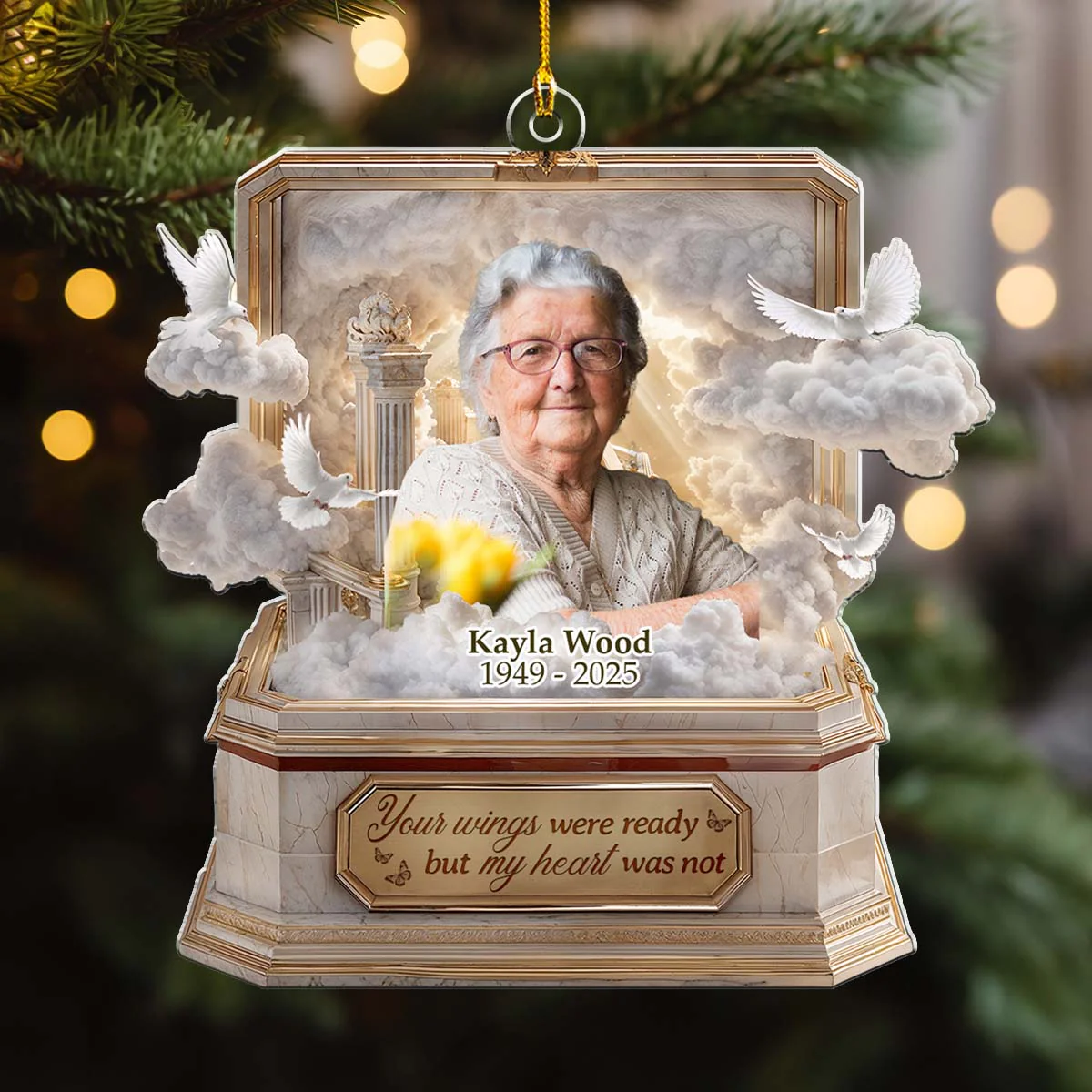 Your Wings Were Ready - Personalized Custom Acrylic Ornament - Image 3