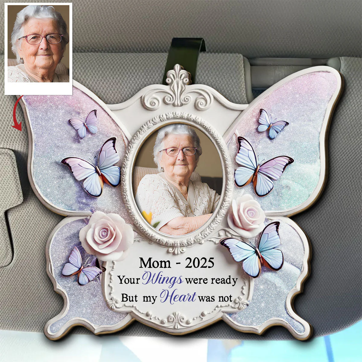 Your Wings Were Ready - Personalized Custom Car Visor Clip