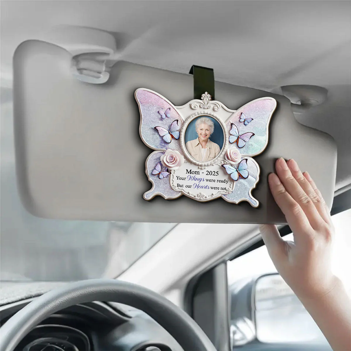 Your Wings Were Ready - Personalized Custom Car Visor Clip - Image 2