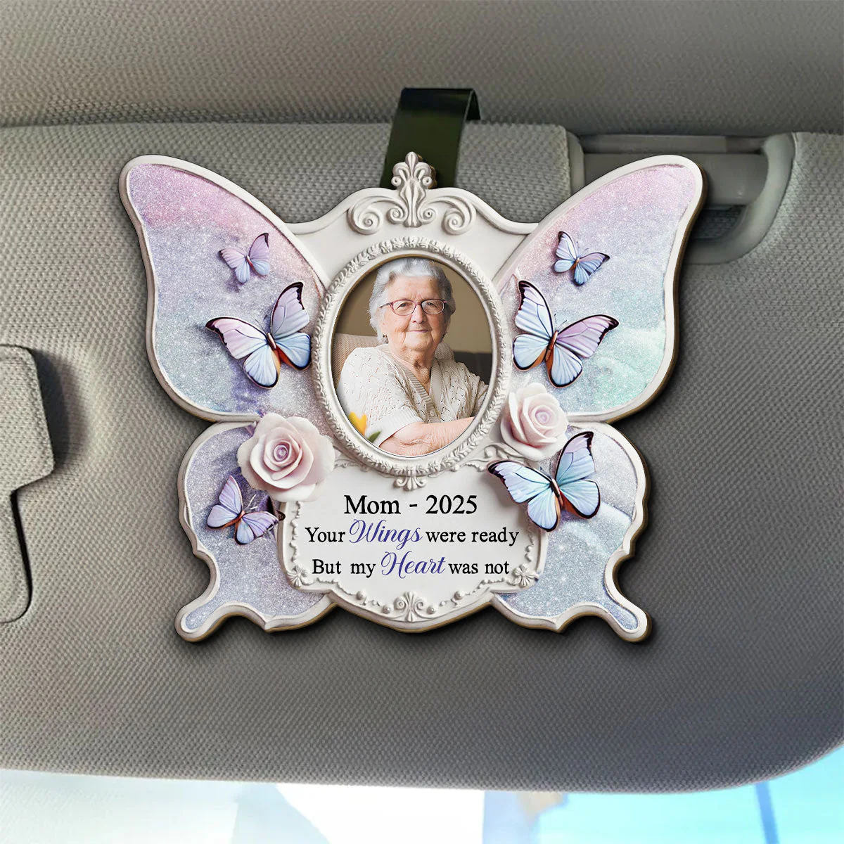 Your Wings Were Ready - Personalized Custom Car Visor Clip - Image 4