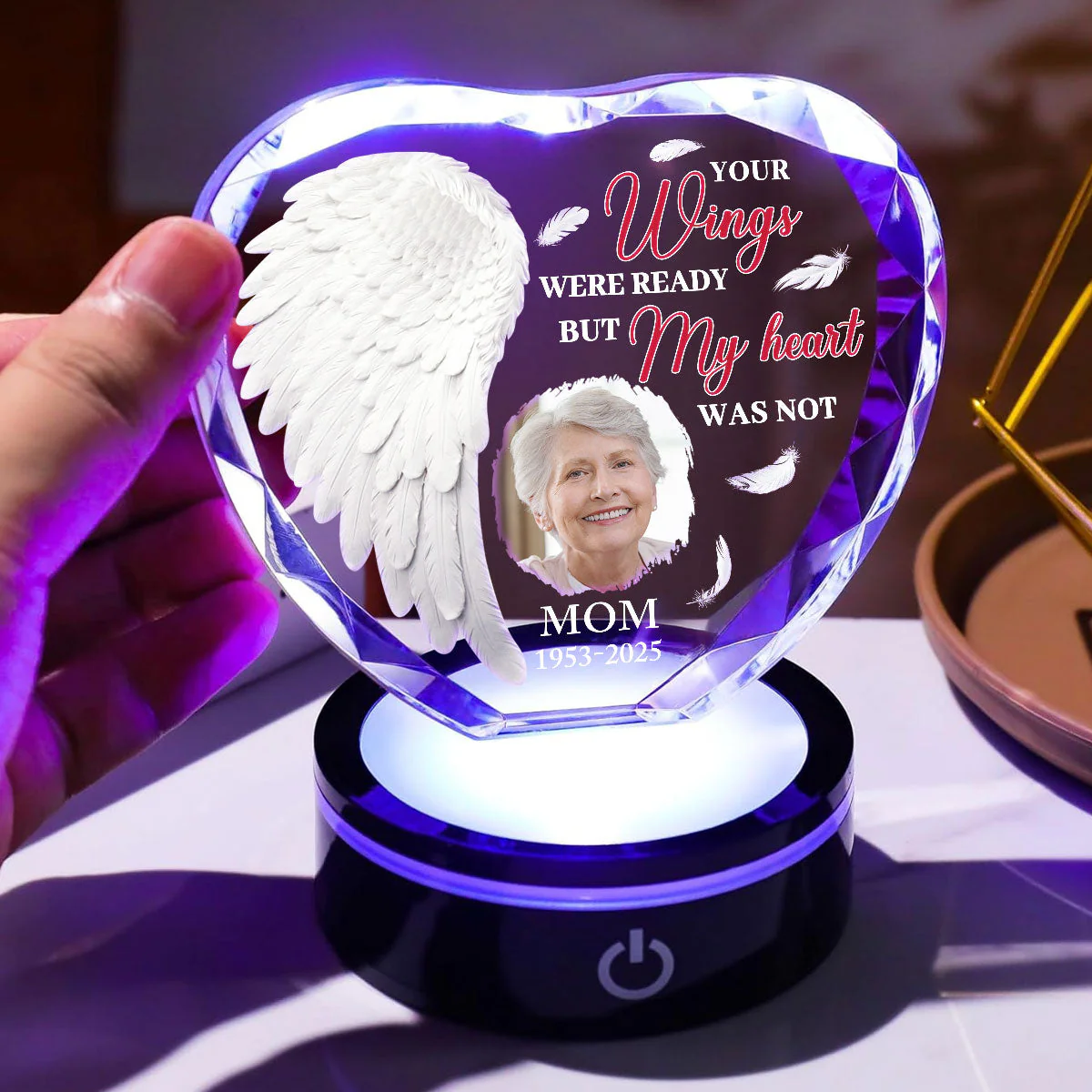 Your Wings Were Ready - Personalized Custom Crystal Led Light - Image 4